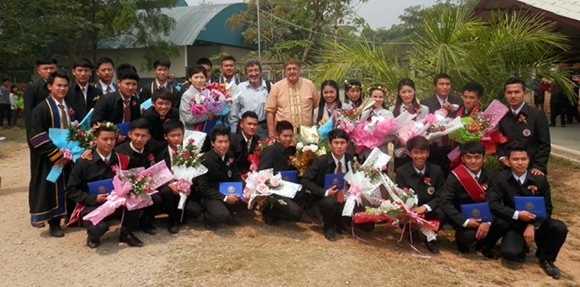 Students receiving their diplomas in Nursing School and from VBAC Professional School